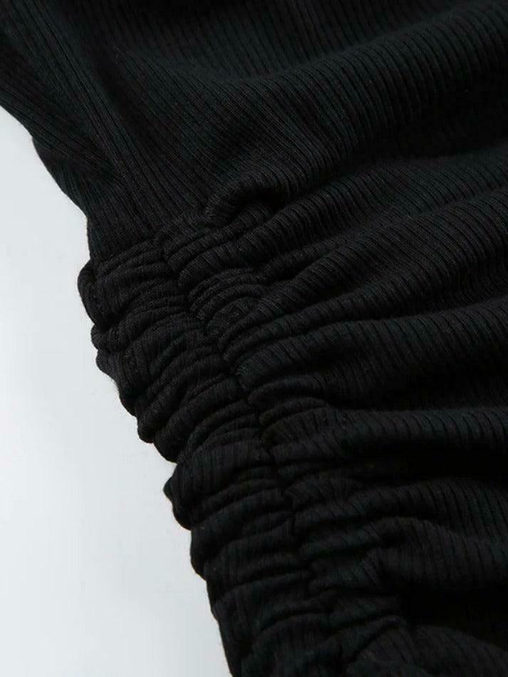 Coquette Aesthetic Solid Drawstring Lace-Up Knit Sweater Coquette Aesthetic Solid Drawstring Lace-Up Knit Sweater