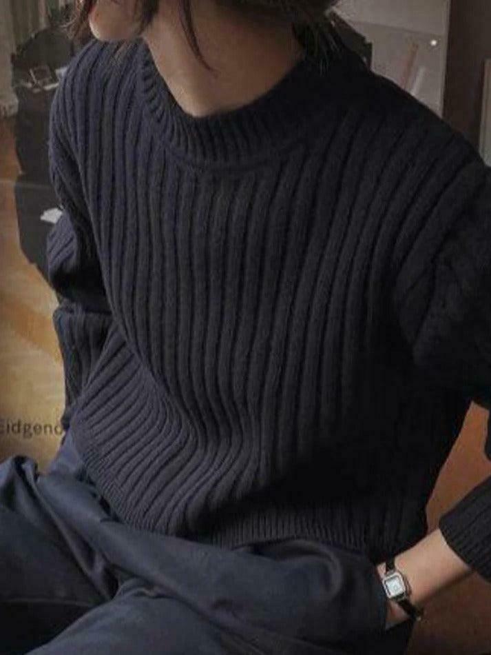 Coquette Aesthetic Solid Ribbed Crew Neck Short Knit Sweater - Y2K Fashion Women's Clothing Coquette Aesthetic Solid Ribbed Crew Neck Short Knit Sweater - Y2K Fashion Women's Clothing