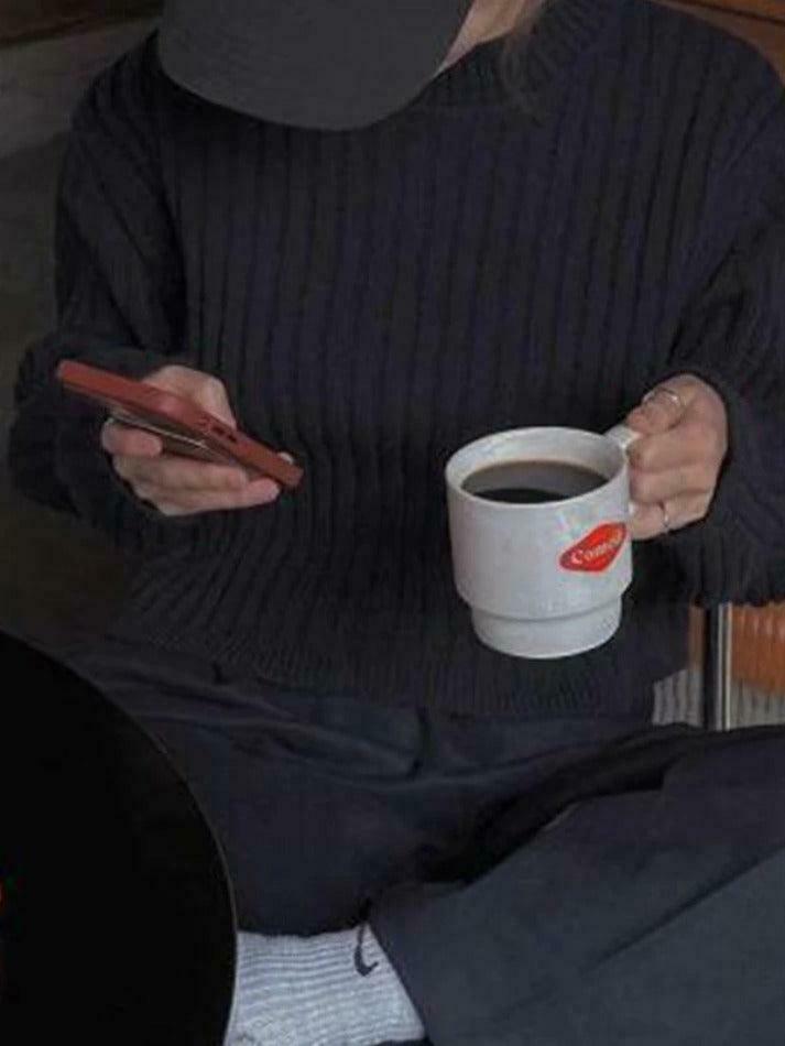 Coquette Aesthetic Solid Ribbed Crew Neck Short Knit Sweater - Y2K Fashion Women's Clothing Coquette Aesthetic Solid Ribbed Crew Neck Short Knit Sweater - Y2K Fashion Women's Clothing