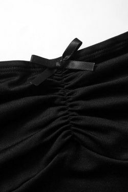 Coquette Aesthetic Solid Ruched Bow Tie Cami Top for Y2K Fashion Enthusiasts