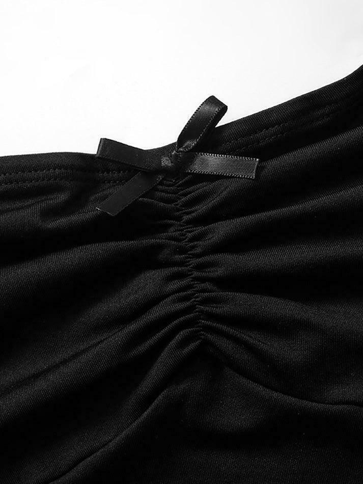 Coquette Aesthetic Solid Ruched Bow Tie Cami Top for Y2K Fashion Enthusiasts Coquette Aesthetic Solid Ruched Bow Tie Cami Top for Y2K Fashion Enthusiasts