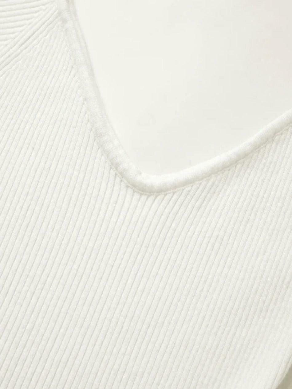 Coquette Aesthetic Solid V-Neck Ribbed Knit Mini Dress for Women's Y2K Fashion Coquette Aesthetic Solid V-Neck Ribbed Knit Mini Dress for Women's Y2K Fashion