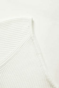 Coquette Aesthetic Solid V-Neck Ribbed Knit Mini Dress for Women's Y2K Fashion