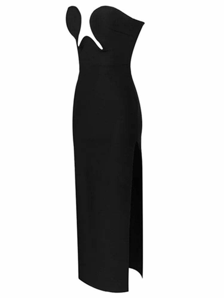 Coquette Aesthetic Sophisticated Cut-Out Glamour Dress for Women - Y2K Fashion Statement