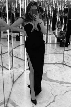 Coquette Aesthetic Sophisticated Cut-Out Glamour Dress for Women - Y2K Fashion Statement