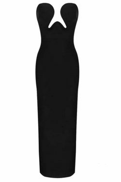 Coquette Aesthetic Sophisticated Cut-Out Glamour Dress for Women - Y2K Fashion Statement