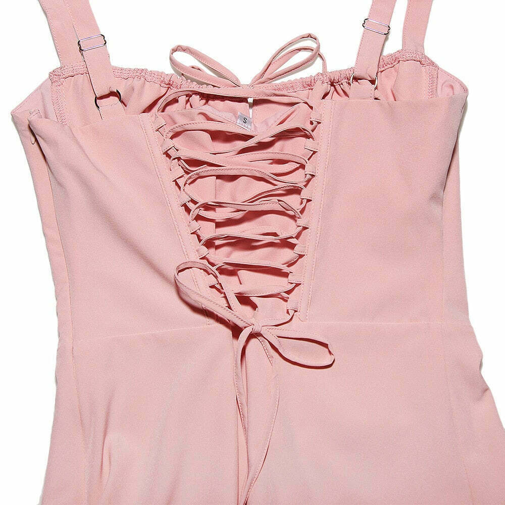 Coquette Aesthetic Spaghetti Strap Mini Dress - Y2K Fashion with Grunge Style and Pastel Goth Vibes