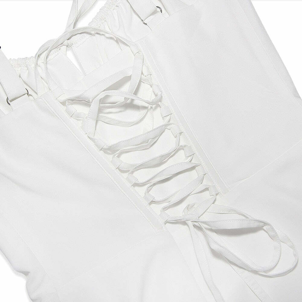 Coquette Aesthetic Spaghetti Strap Mini Dress - Y2K Fashion with Grunge Style and Pastel Goth Vibes