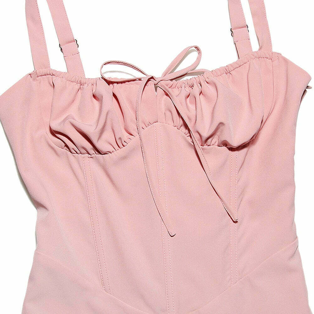 Coquette Aesthetic Spaghetti Strap Mini Dress - Y2K Fashion with Grunge Style and Pastel Goth Vibes