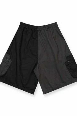 Coquette Aesthetic Spliced Colour Block Cargo Skirt