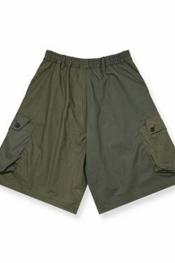 Coquette Aesthetic Spliced Colour Block Cargo Skirt