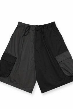 Coquette Aesthetic Spliced Colour Block Cargo Skirt