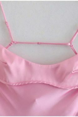 Coquette Aesthetic Split Slip Dress - Y2K Fashion with a Touch of Grunge and Pastel Goth