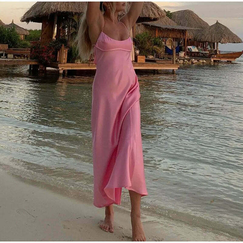 Coquette Aesthetic Split Slip Dress - Y2K Fashion with a Touch of Grunge and Pastel Goth