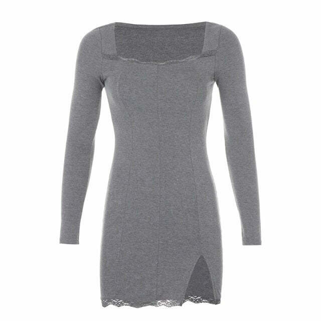 Coquette Aesthetic Square Neck Lace Patchwork Dress Coquette Aesthetic Square Neck Lace Patchwork Dress