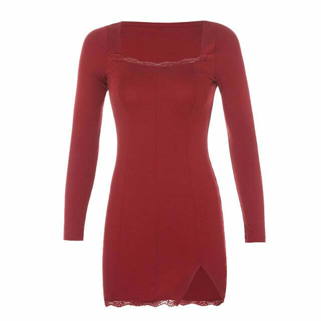 Coquette Aesthetic Square Neck Lace Patchwork Dress Coquette Aesthetic Square Neck Lace Patchwork Dress