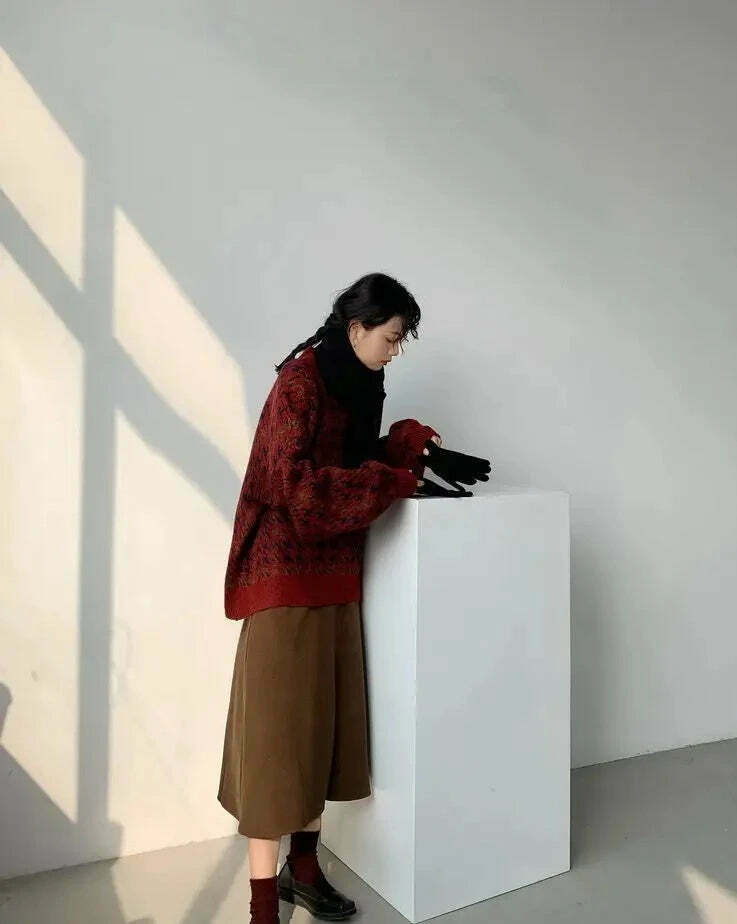 Coquette Aesthetic Star Gazer Chic Lantern Knitted Pullover Coquette Aesthetic Star Gazer Chic Lantern Knitted Pullover