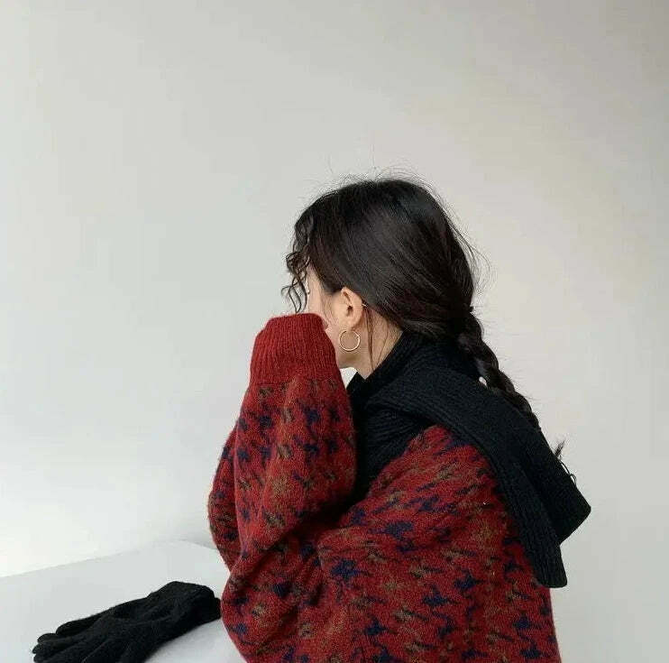 Coquette Aesthetic Star Gazer Chic Lantern Knitted Pullover Coquette Aesthetic Star Gazer Chic Lantern Knitted Pullover