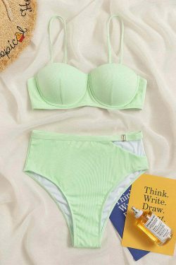 Coquette Aesthetic Steel Backless Bikini - Y2K Fashion for Women - Grunge Style Swimwear