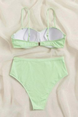 Coquette Aesthetic Steel Backless Bikini - Y2K Fashion for Women - Grunge Style Swimwear