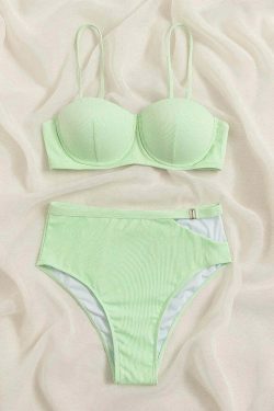 Coquette Aesthetic Steel Backless Bikini - Y2K Fashion for Women - Grunge Style Swimwear