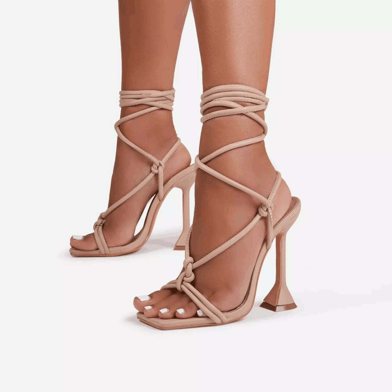 Coquette Aesthetic Stiletto Wineglass Cross Strap Square Head Sandals Coquette Aesthetic Stiletto Wineglass Cross Strap Square Head Sandals