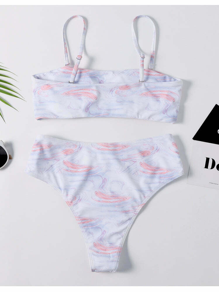Coquette Aesthetic String Bikini Set with Cute Print - Y2K Fashion Women's Swimwear