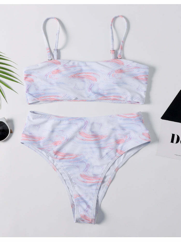 Coquette Aesthetic String Bikini Set with Cute Print - Y2K Fashion Women's Swimwear