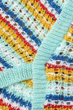 Coquette Aesthetic Stripe Knit Crop Top & Slit Mini Skirt Set