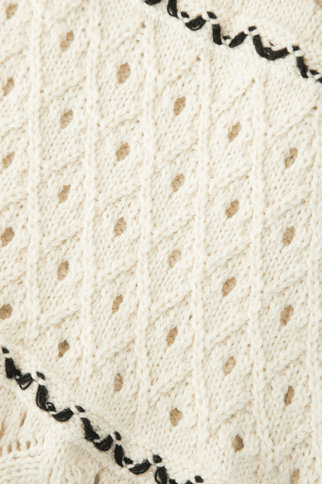 Coquette Aesthetic Stripe Openwork Knit Midi Dress Coquette Aesthetic Stripe Openwork Knit Midi Dress