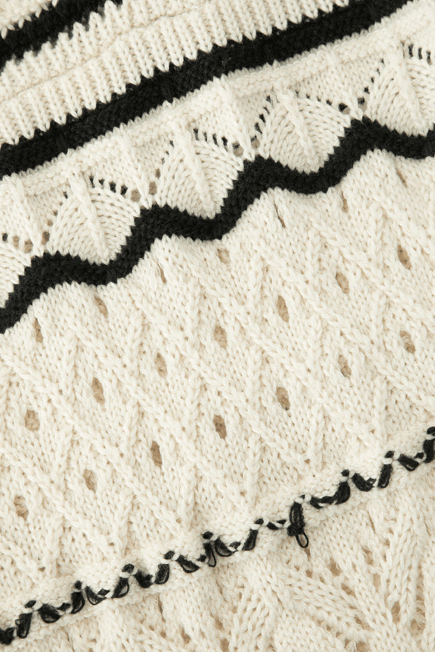 Coquette Aesthetic Stripe Openwork Knit Midi Dress Coquette Aesthetic Stripe Openwork Knit Midi Dress