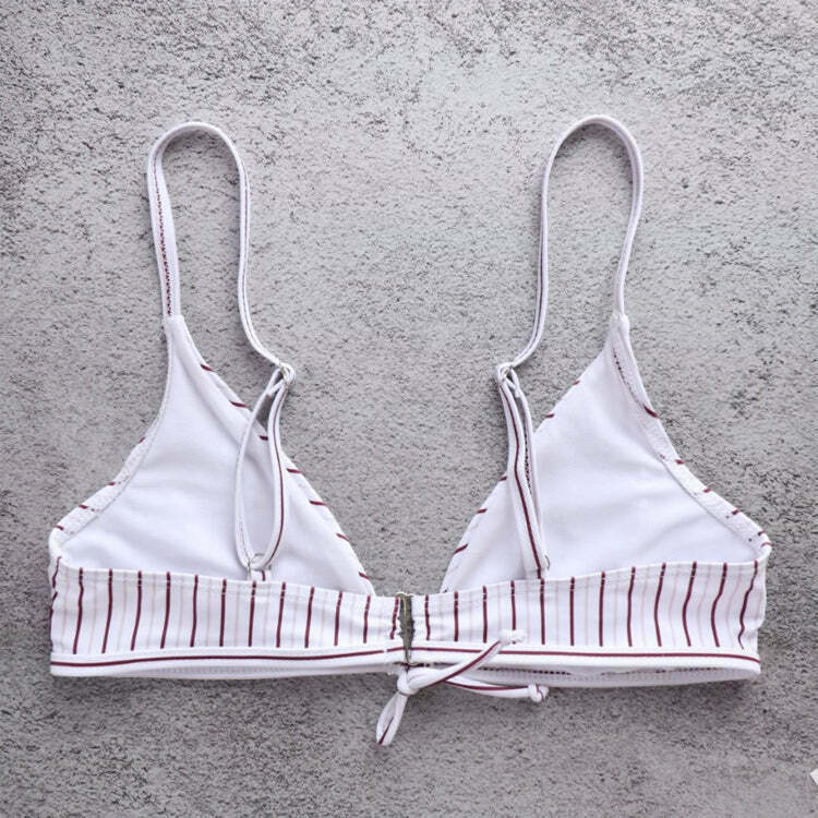 Coquette Aesthetic Striped Bikini Set - Y2K Fashion Swimwear for Women