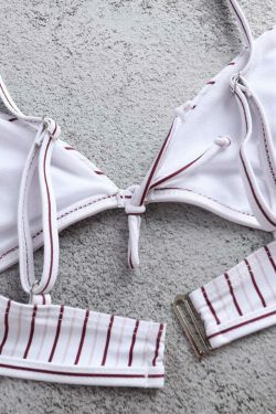 Coquette Aesthetic Striped Bikini Set - Y2K Fashion Swimwear for Women