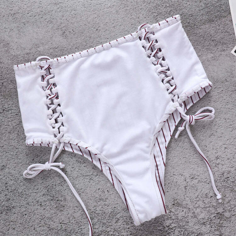 Coquette Aesthetic Striped Bikini Set - Y2K Fashion Swimwear for Women