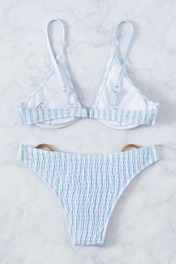 Coquette Aesthetic Striped Cable Steel Bracket Bikini