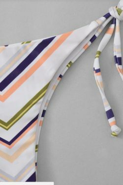 Coquette Aesthetic Striped Cami Tied String Bikini