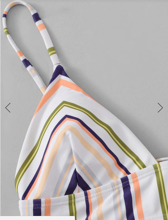 Coquette Aesthetic Striped Cami Tied String Bikini Coquette Aesthetic Striped Cami Tied String Bikini