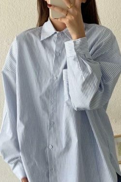 Coquette Aesthetic Striped Long Sleeve Blouse - Y2K Fashion Women's Top