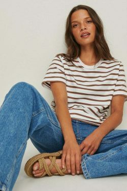 Coquette Aesthetic Striped Loose T-Shirt for Y2K Fashion Enthusiasts