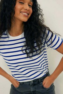 Coquette Aesthetic Striped Loose T-Shirt for Y2K Fashion Enthusiasts