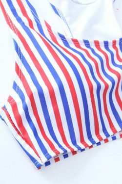 Coquette Aesthetic Striped Padded Bikini Set - Y2K Fashion Swimwear