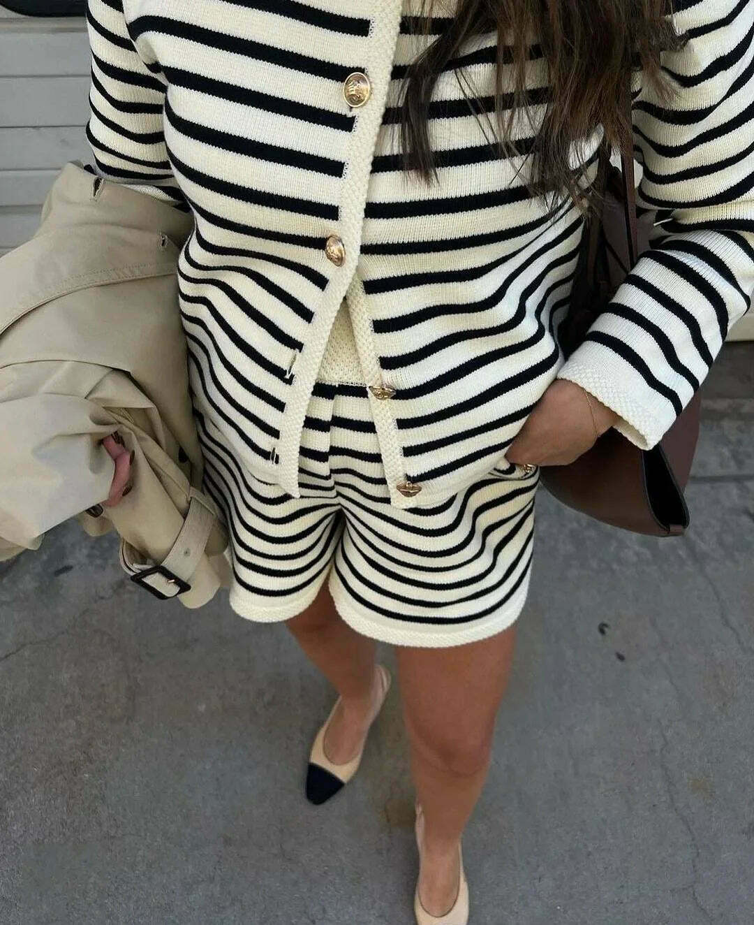 Coquette Aesthetic Striped Shorts Set - Y2K Fashion Outfit Coquette Aesthetic Striped Shorts Set - Y2K Fashion Outfit