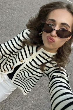 Coquette Aesthetic Striped Shorts Set - Y2K Fashion Outfit