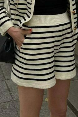 Coquette Aesthetic Striped Shorts Set - Y2K Fashion Outfit