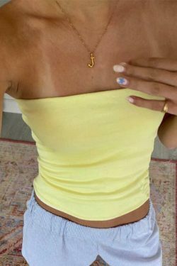 Coquette Aesthetic Striped Slim Bandeau Top in Y2K Fashion Style