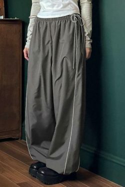 Coquette Aesthetic Striped Wide-Leg Sweatpants - Y2K Fashion Women's Lounge Bottoms