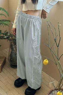 Coquette Aesthetic Striped Wide-Leg Sweatpants - Y2K Fashion Women's Lounge Bottoms