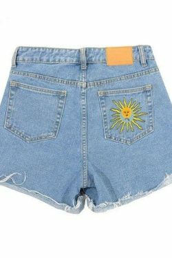 Coquette Aesthetic Sun & Moon Embroidered Cargo Skirt