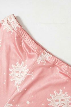 Coquette Aesthetic Sun Moon Print High Waist Flare Leg Pants