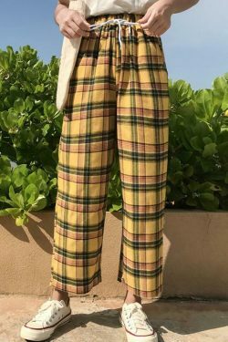 Coquette Aesthetic Sunflower Plaid Cargo Skirt for Women
